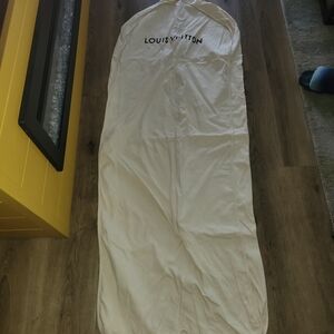 Louis Vuitton Cream Garment Dust Bag with Black Logo